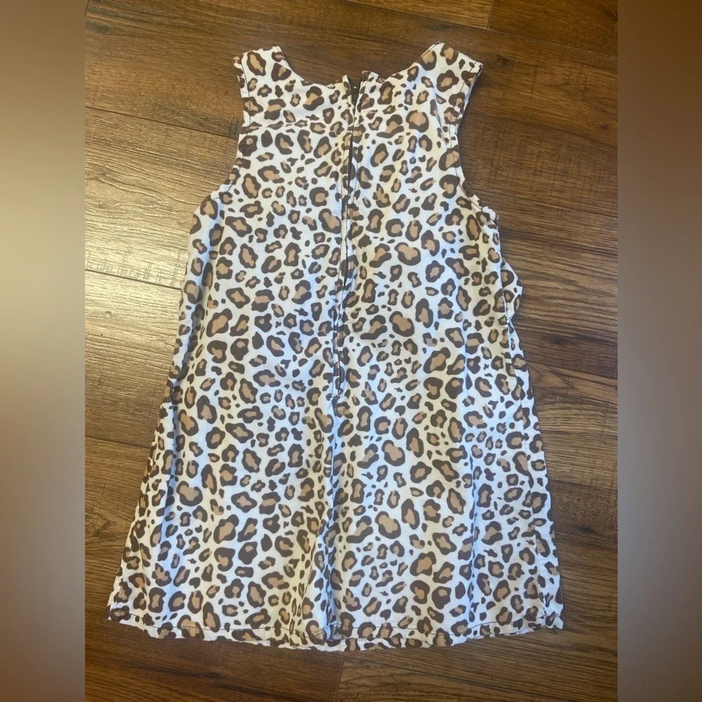 Gymboree Parisian Chic Girls Ruffle Jumper Dress Corduroy Leopard Animal 6